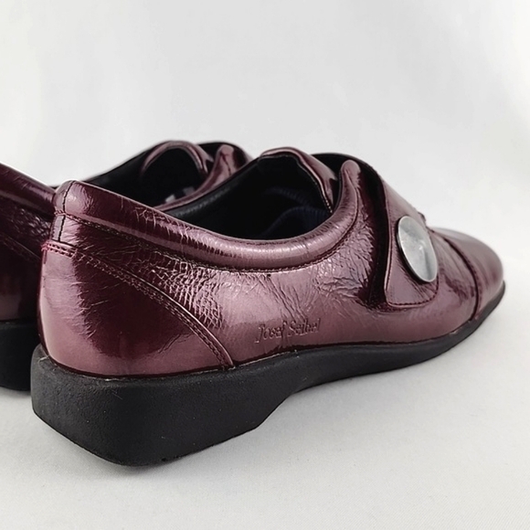 Joseph Seibel Burgundy Patent Leather Strap Slip On  Walking Work Shoes Size 39 - Picture 6 of 16